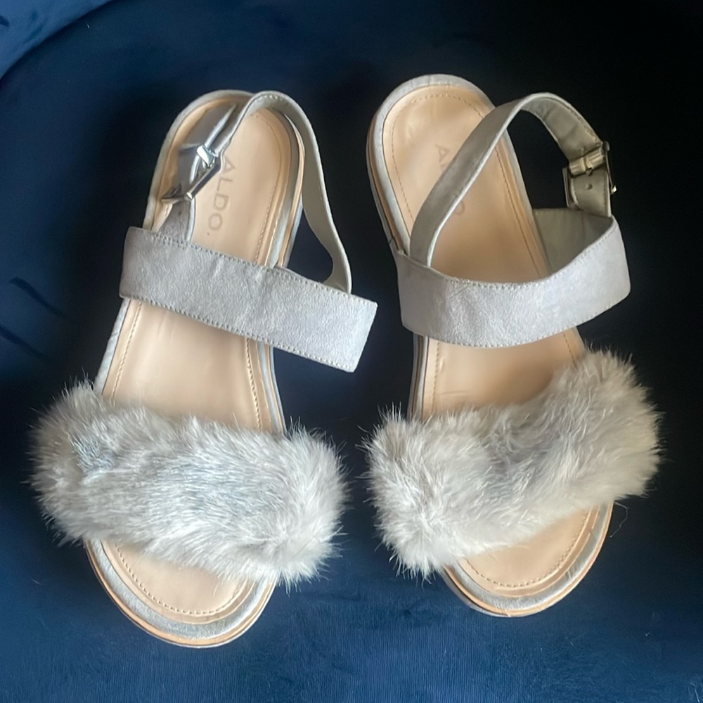 Grey furry sandals - 6 - Aldo